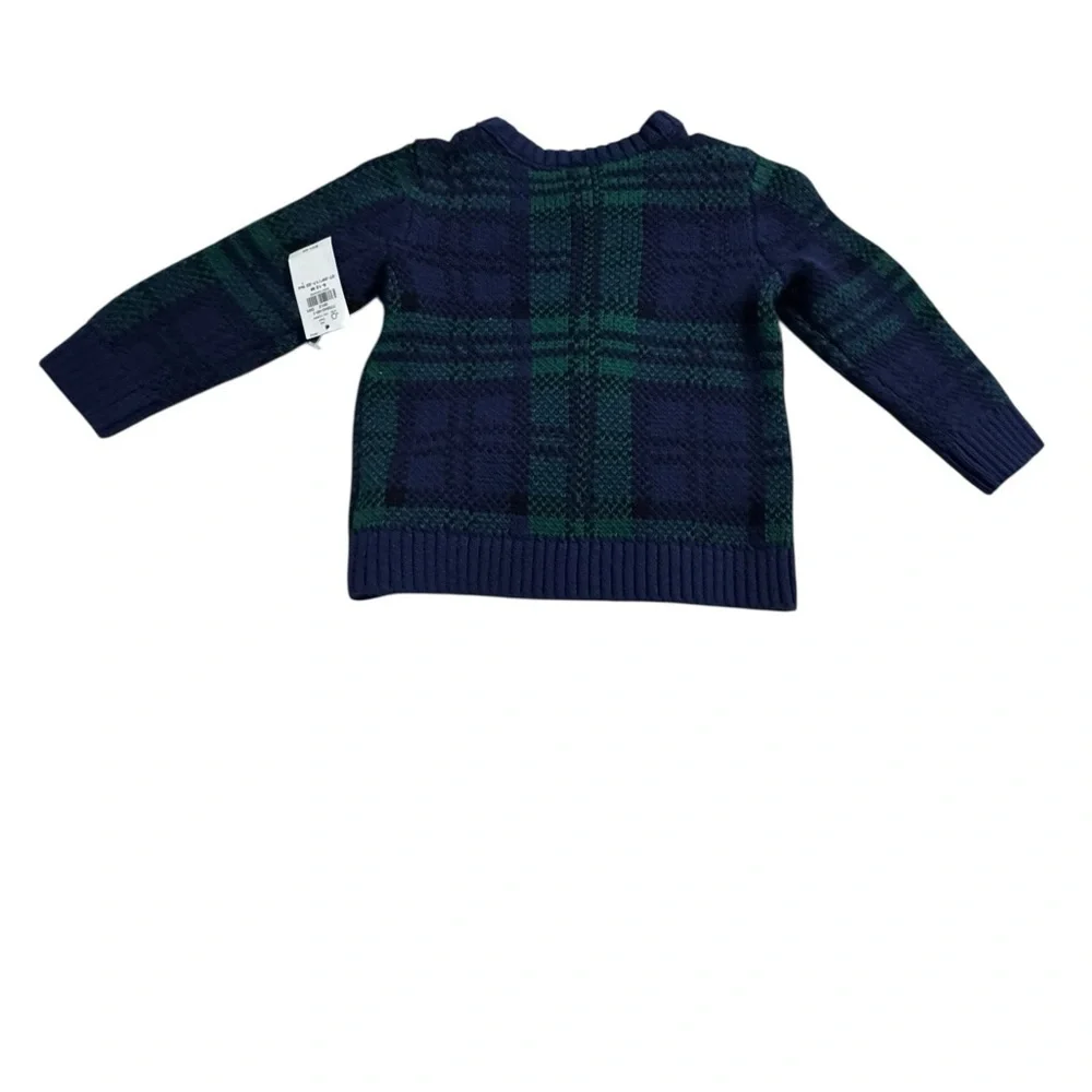 Old Navy Kids Plaid sweater Set - Navy and Green